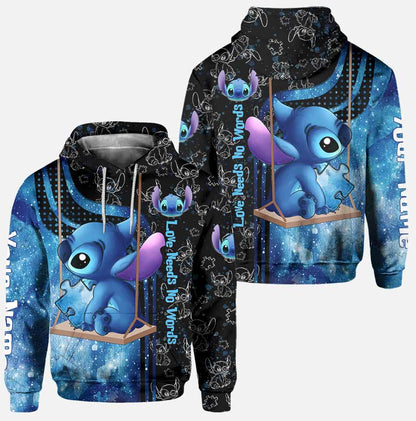 Love Needs No Words - Personalized Autism Awareness Hoodie And Leggings