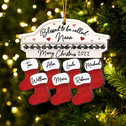 Blessed To Be Called Nana - Personalized Christmas Grandma Ornament (Printed On Both Sides)