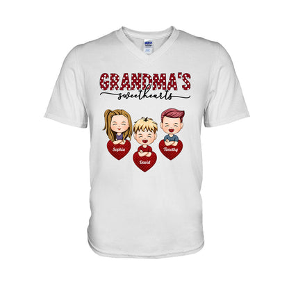 Grandma's Sweethearts - Personalized Valentine Grandma T-shirt and Hoodie