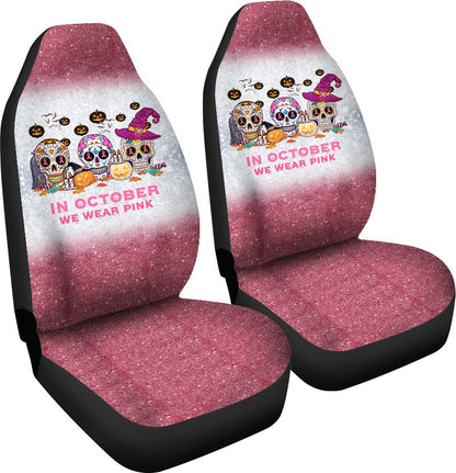 In October We Wear Pink Breast Cancer Awareness Seat Covers 0622