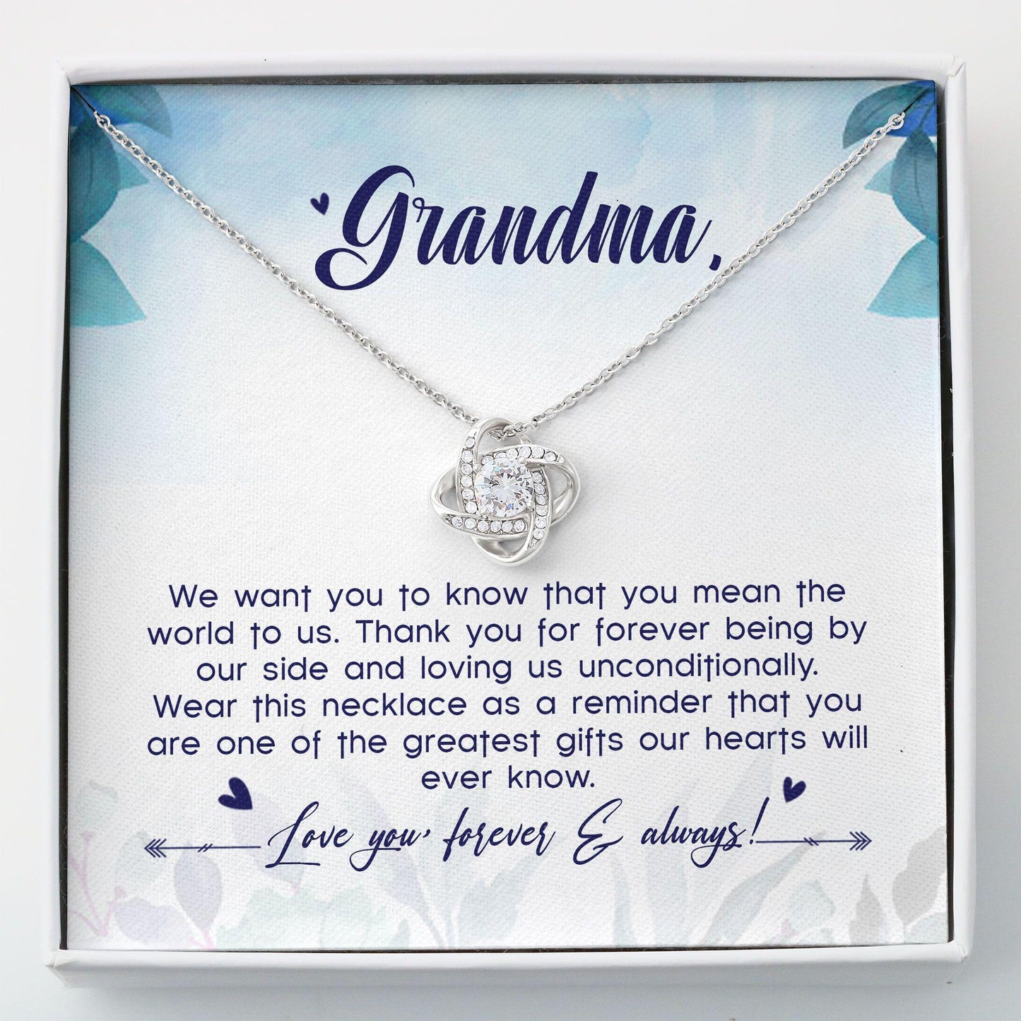 Grandma Gift Mothers Day - Grandma Love Knot Necklace 0921