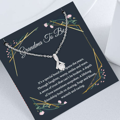 Grandma To Be Special Bond Gift For Grandmother To Be New Grandma Gift - Grandma Petite Ribbon Necklace 0921