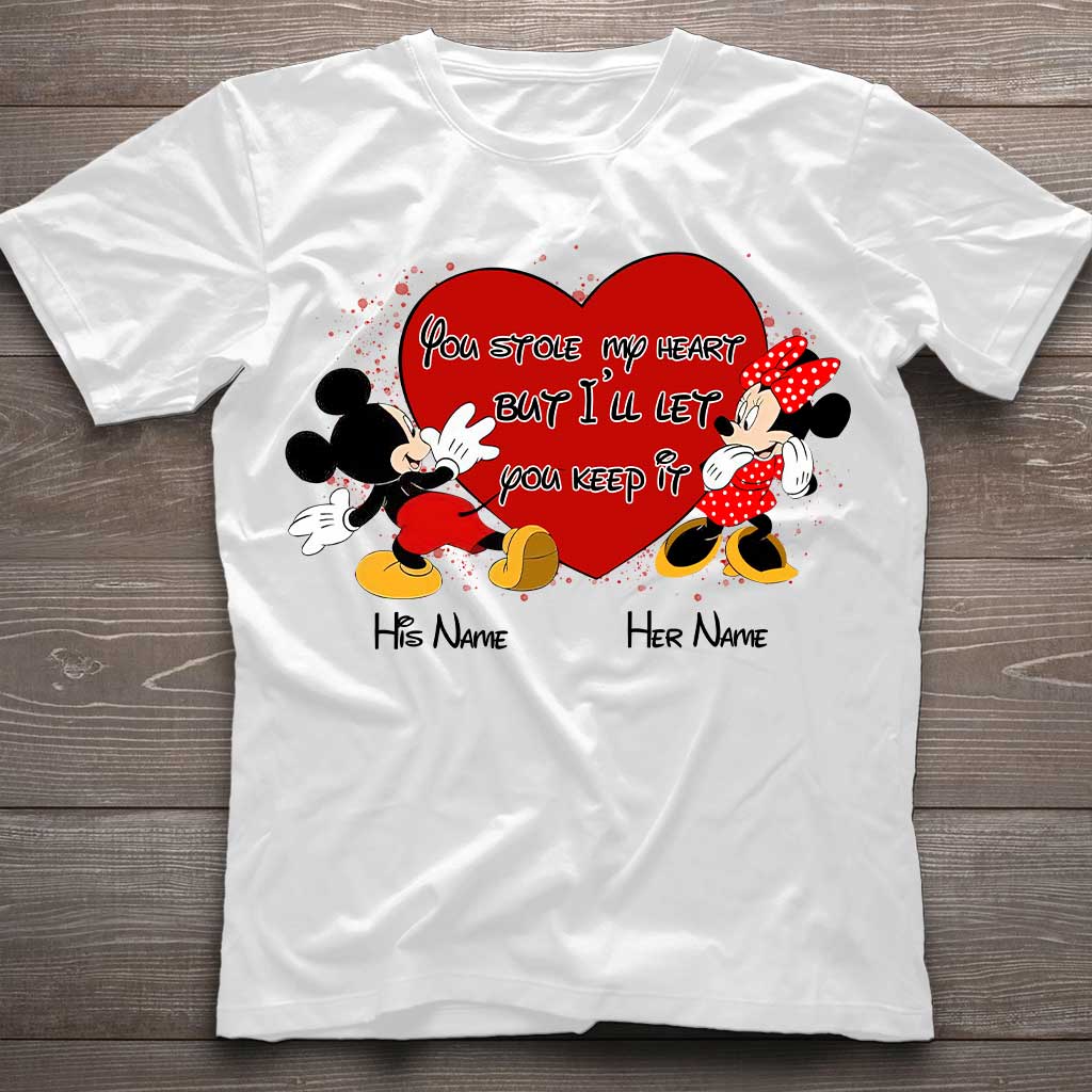 You Stole My Heart But I Will Let You Keep It - Personalized Couple Mouse T-shirt and Hoodie