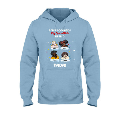 After God Made My Grandkids - Personalized Mother's Day Grandma T-shirt and Hoodie