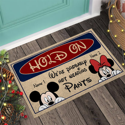 Hold On - Personalized Couple Mouse Doormat