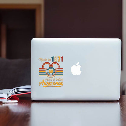 Made In 1971 50 Years Of Being Awesome Vintage - Mouse Decal Full