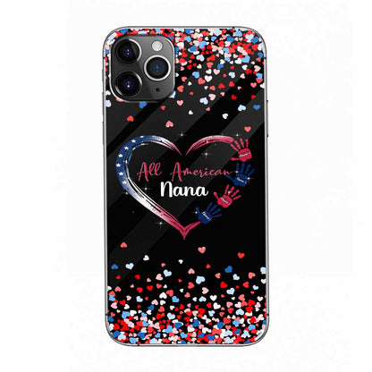 Nana's Heart - Personalized Independence Day Grandma Phone Case