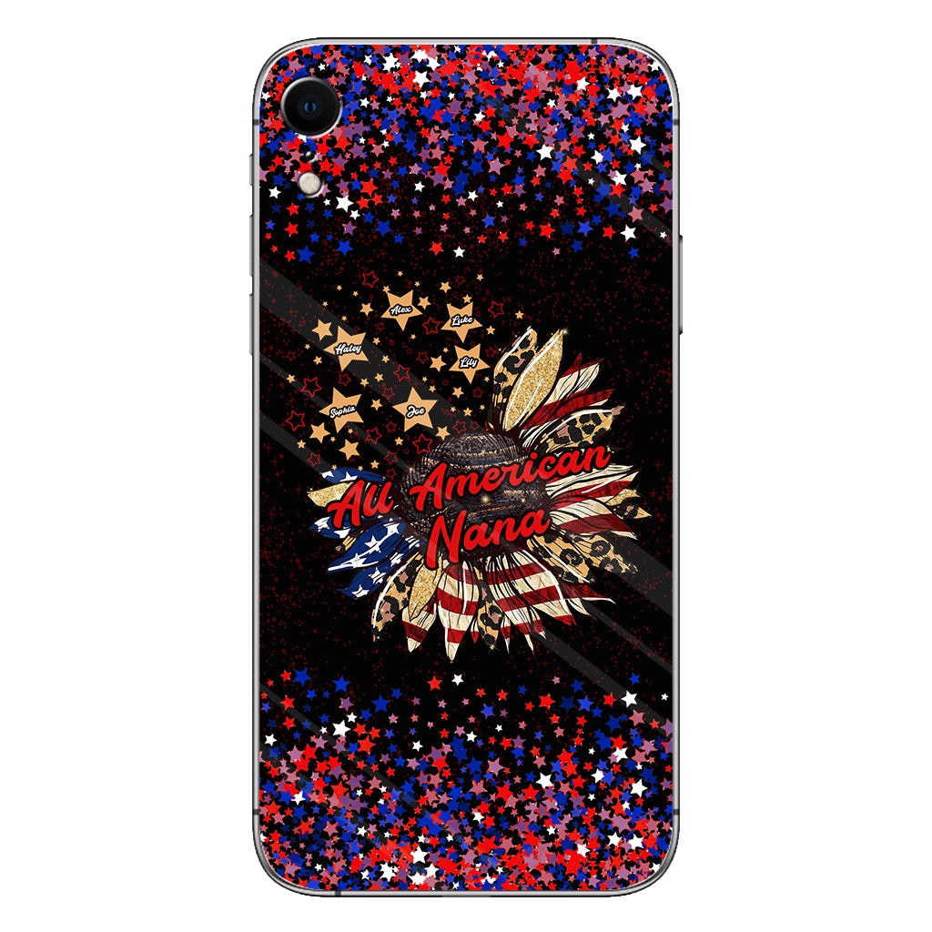 Nana's Flower - Personalized Independence Day Grandma Phone Case