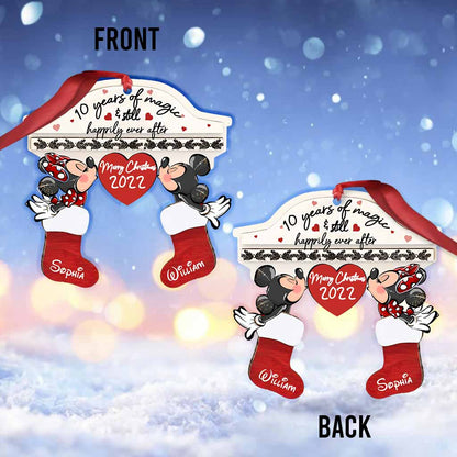 Annoying Each Other For Years And Still Happily Ever After - Personalized Christmas Mouse Ornament (Printed On Both Sides)