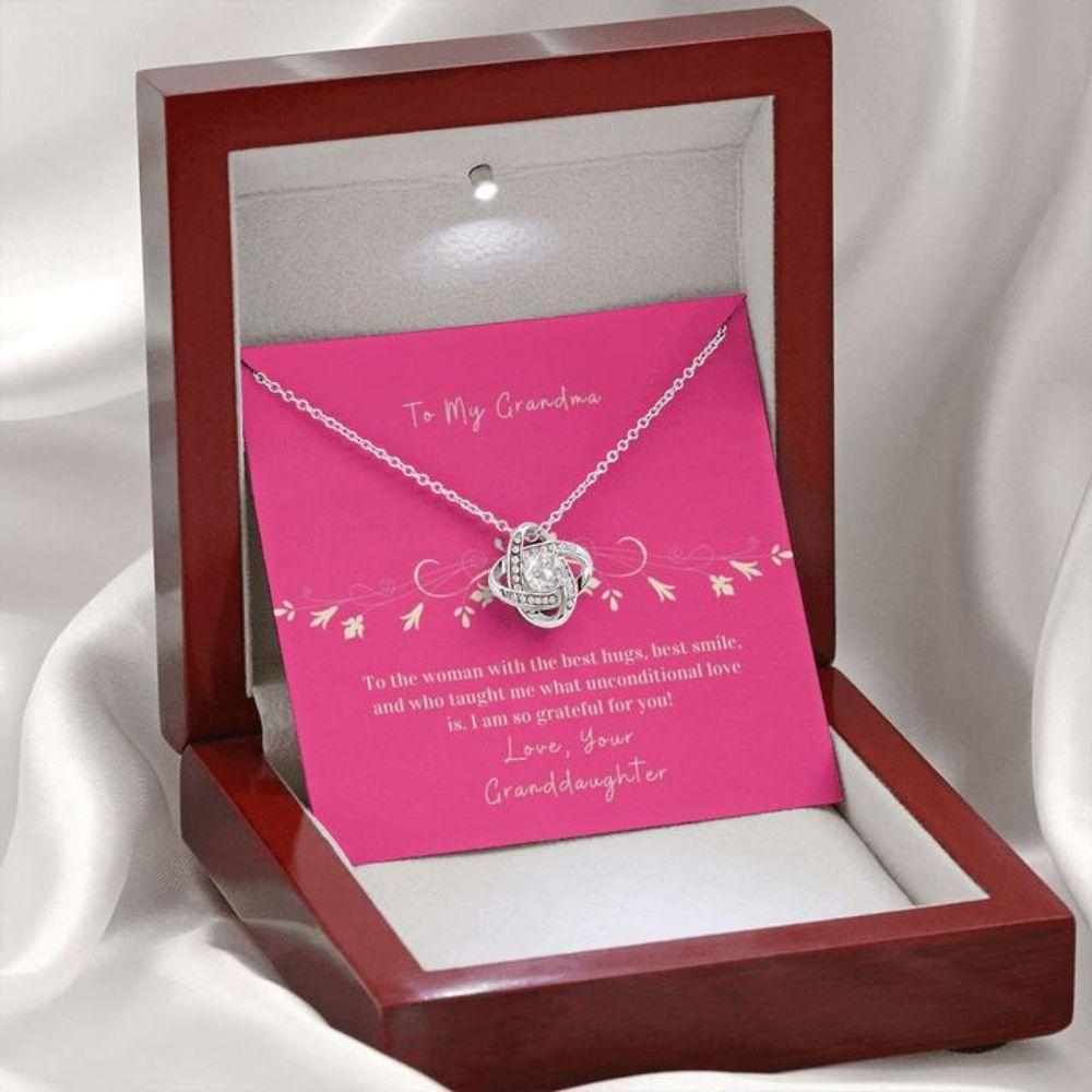 To Grandmother From Granddaughter Forever Grateful - Grandma Love Knot Necklace 0921