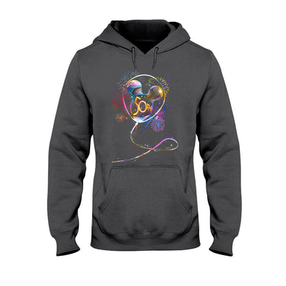 50 Years Mouse Ear Balloon EARidescent - Personalized T-shirt and Hoodie