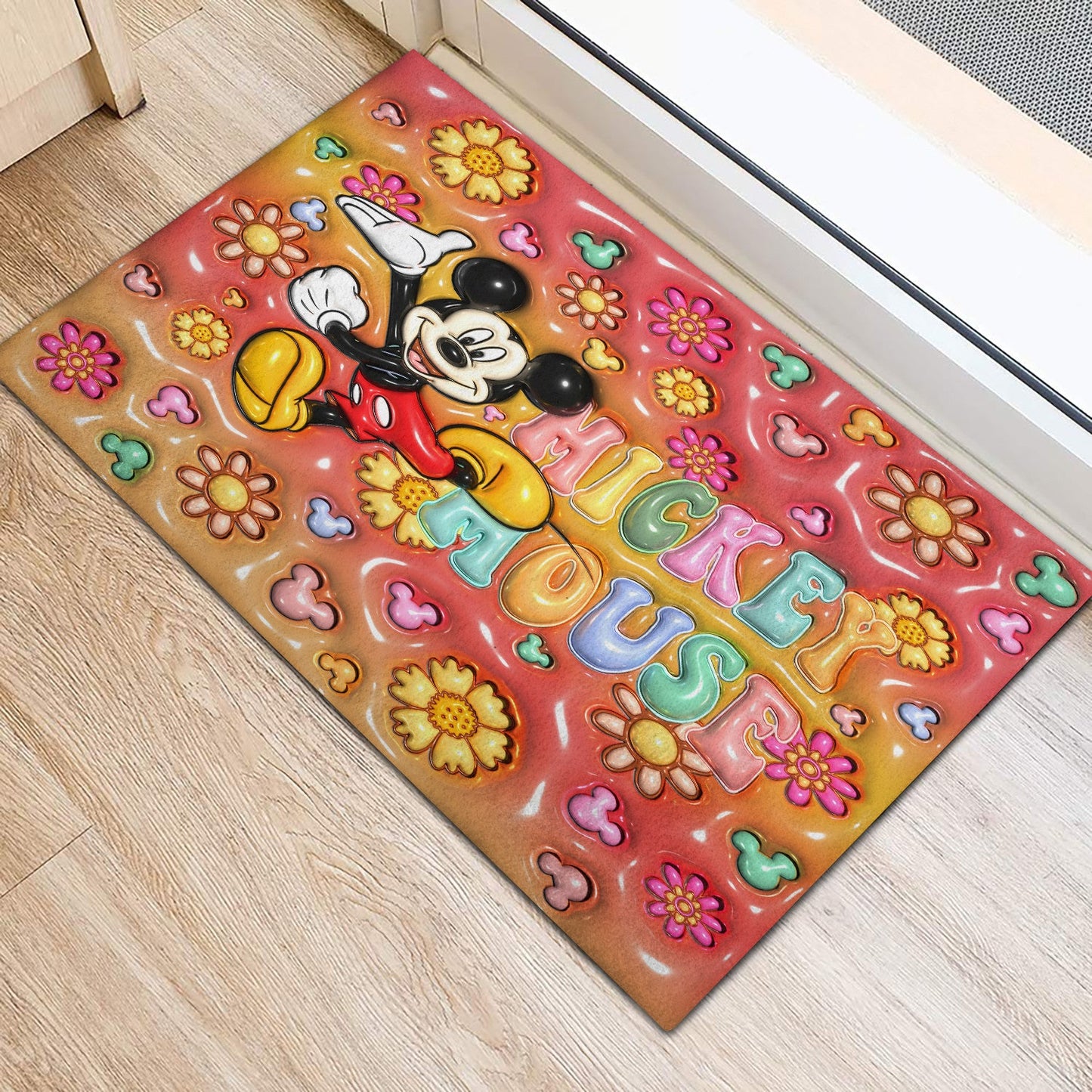 Floral Pattern Print Mouse Doormat 0823