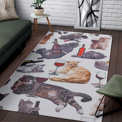 Cats And Wines Cat Rug 0622