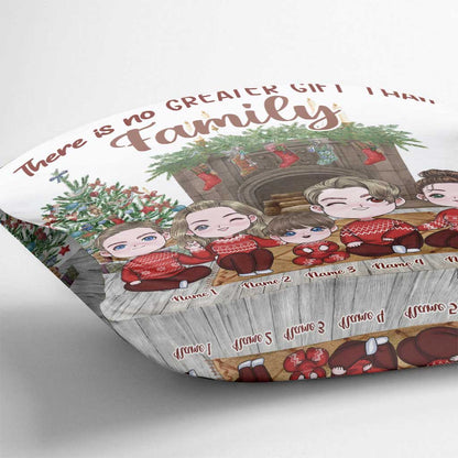 There Is No Greater Gift Than Family - Personalized Christmas Family Throw Pillow