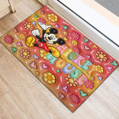 Floral Pattern Print Mouse Doormat 0823