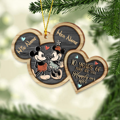 Still Happily Ever After - Personalized Christmas Mouse Ornament (Printed On Both Sides)