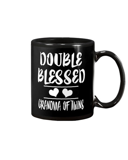 Double Blessed Grandma Of Twins Grandmother Gift - Grandma Mug 0921
