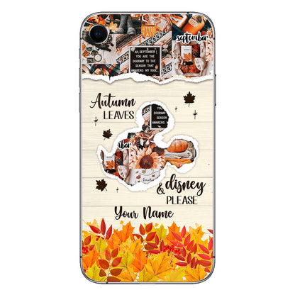 Autumn Leaves And Mouse Ears Please - Personalized Fall Mouse Phone Case