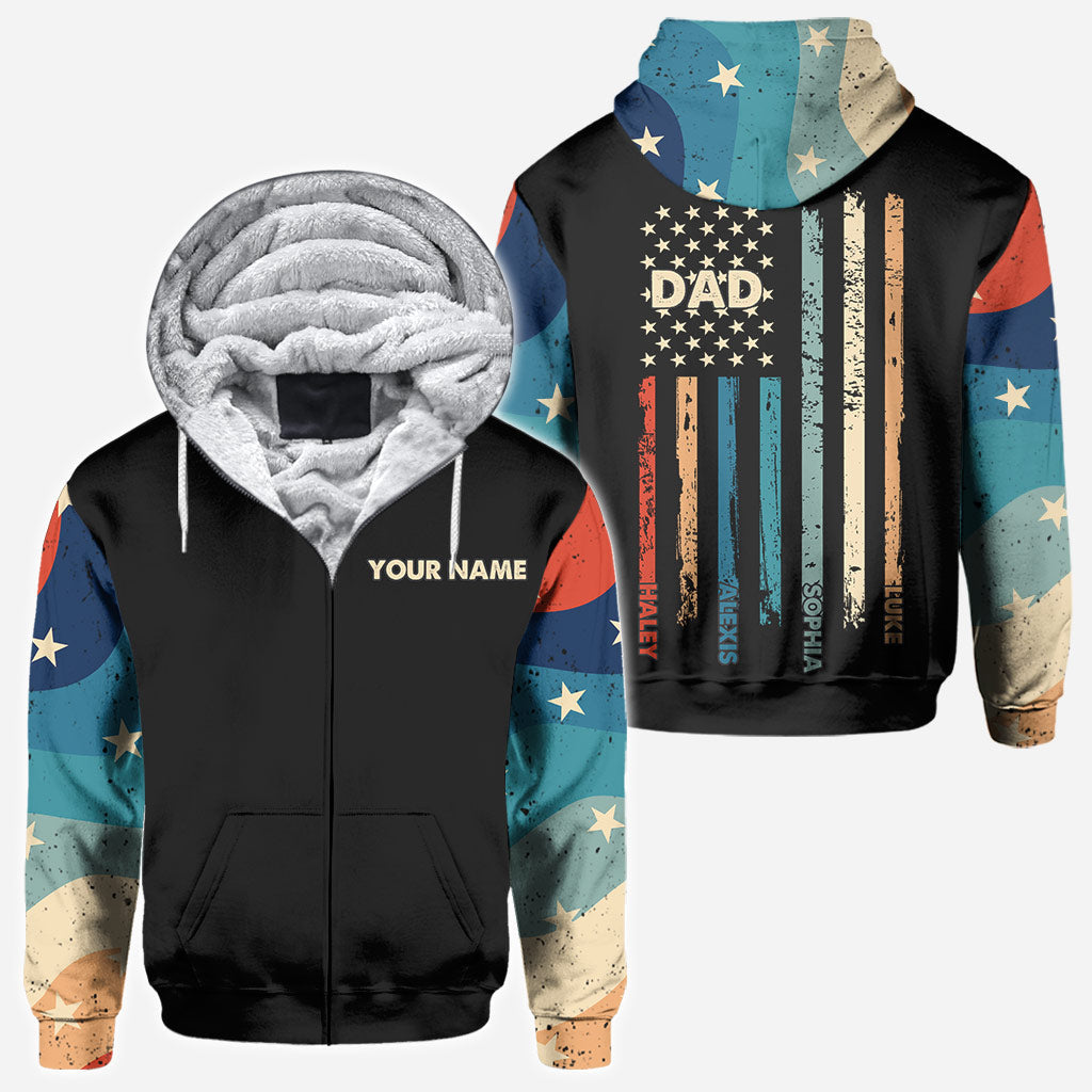 Stars And Stripes - Personalized Independence Day Father All Over T-shirt and Hoodie