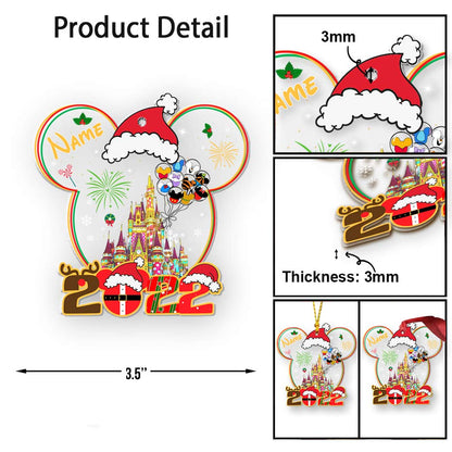 Merry Christmas - Personalized Christmas Mouse Transparent Ornament