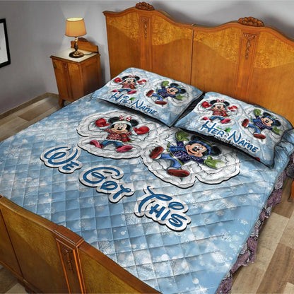 You & Me - Personalized Christmas Mouse Quilt Set