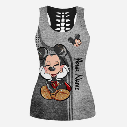 Cute Mouse Ears - Personalized Hollow Tank Top And Leggings
