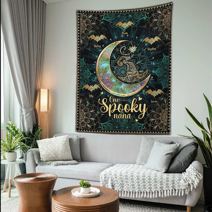 One Spooky Nana - Personalized Halloween Grandma Wall Tapestry