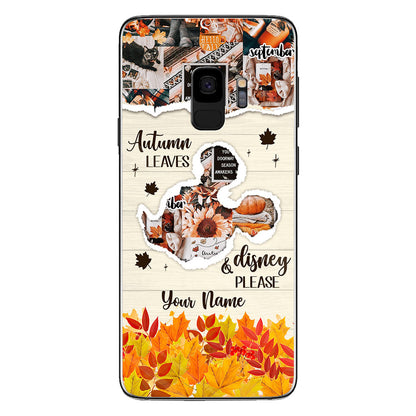 Autumn Leaves And Mouse Ears Please - Personalized Fall Mouse Phone Case
