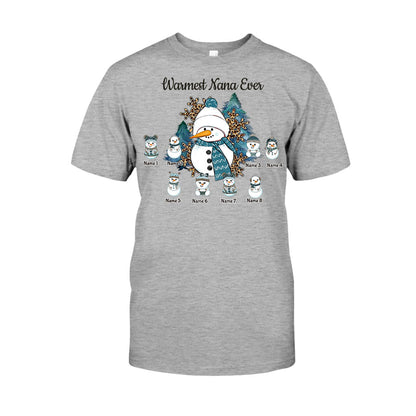 Warmest Grandma Ever - Personalized Christmas  T-shirt and Hoodie