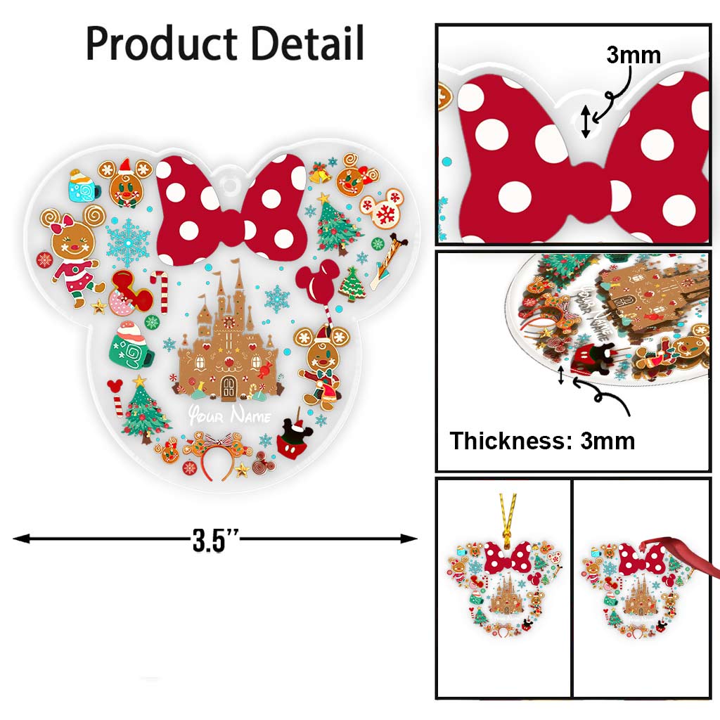 Merry Christmas - Personalized Christmas Mouse Transparent Ornament