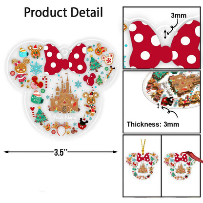 Merry Christmas - Personalized Christmas Mouse Transparent Ornament