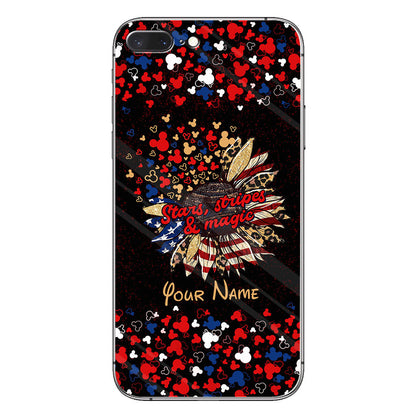Stars Stripes And Magic - Personalized Independence Day Mouse Phone Case