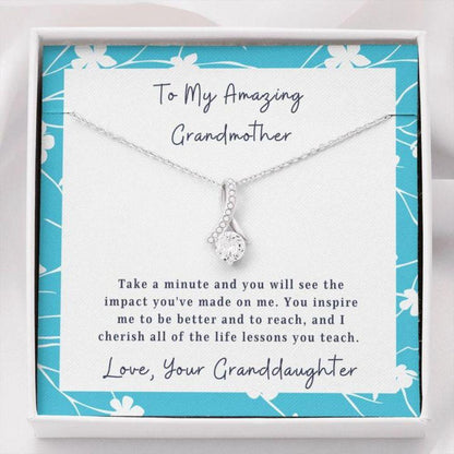 To My Grandmother From Granddaughter - Grandma Petite Ribbon Necklace 0921