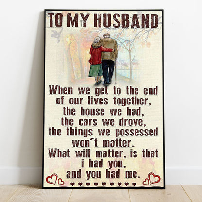 Meaningful Quote Poster From Wife To Husband - To My Husband Family Poster 0921