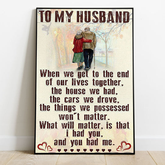 Meaningful Quote Poster From Wife To Husband - To My Husband Family Poster 0921