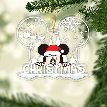 Christmas Mouse Ear - Personalized Transparent Ornament