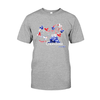 Happiest Grandma On Earth - Personalized Independence Day T-shirt and Hoodie