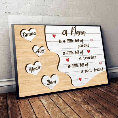 A Little Bit Of A Best Friend - Personalized Grandma Poster