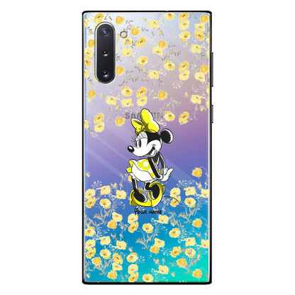Yellow Floral - Personalized Mouse Clear Phone Case