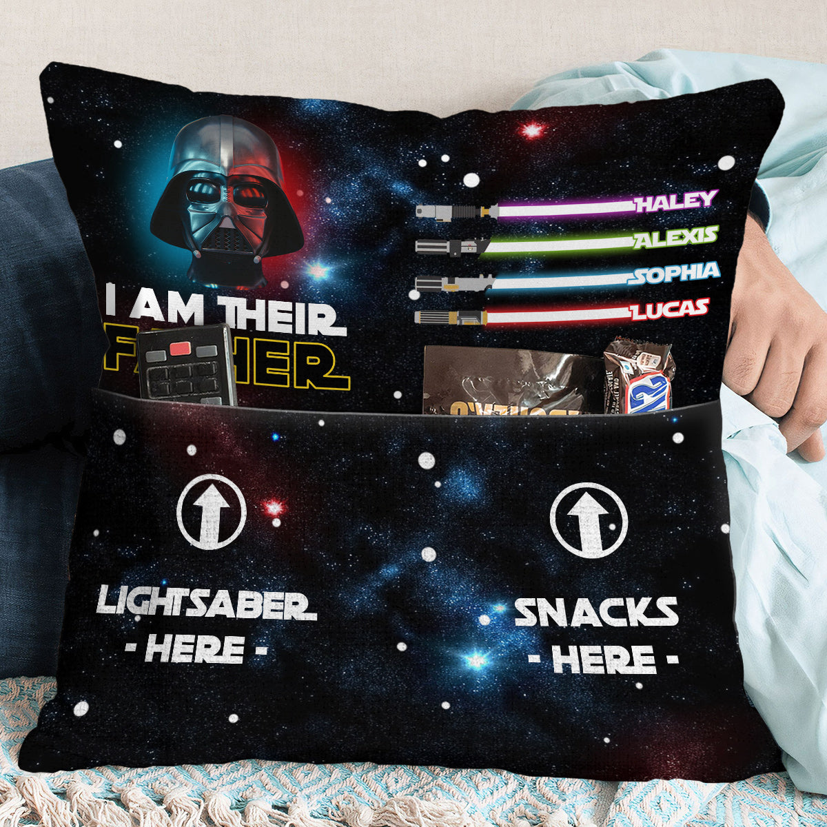 I Am Their Father - Personalized The Force Pocket Pillow