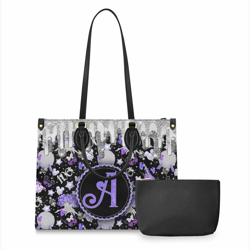 Magical Dripping 100 Years Of Wonder - Personalized Mouse Leather Handbag