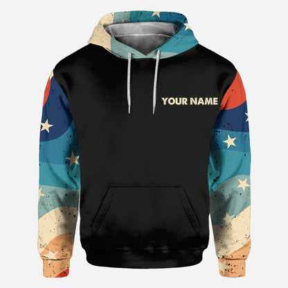 Stars And Stripes - Personalized Independence Day Father All Over T-shirt and Hoodie