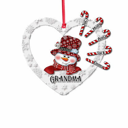 Best Grandma Ever - Personalized Christmas Grandma Transparent Ornament