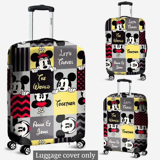 Let's Travel The World Together - Personalized Mouse Luggage Cover