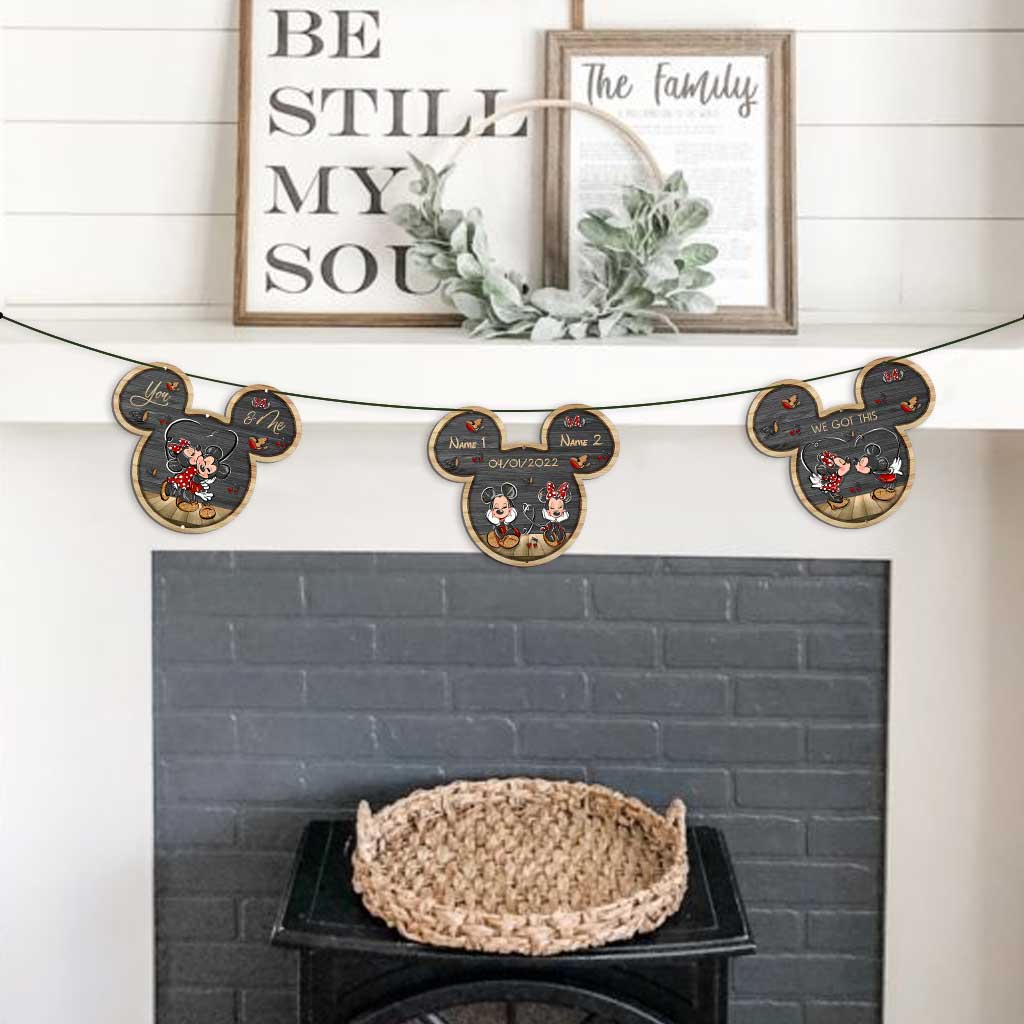 You And Me - Personalized Couple Mouse 3 Pieces Garland