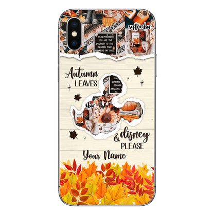 Autumn Leaves And Mouse Ears Please - Personalized Fall Mouse Phone Case
