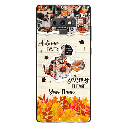 Autumn Leaves And Mouse Ears Please - Personalized Fall Mouse Phone Case
