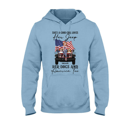She's A Good Girl Loves Her Jp - Personalized Independence Day Car T-shirt and Hoodie