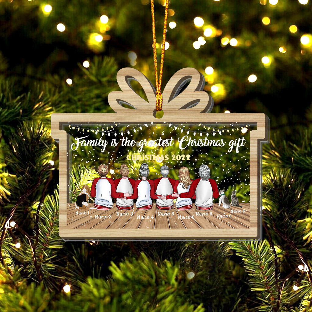 Family Is The Greatest Christmas Gift - Personalized Christmas Family Layers Mix Ornament