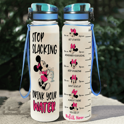 Stop Slacking Drink Your Water Mouse Water Tracker Bottle 0823